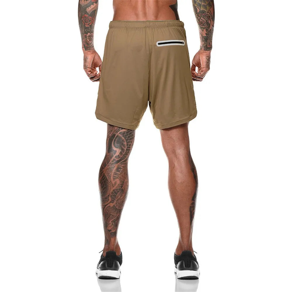Men 2 in 1 Running Shorts
