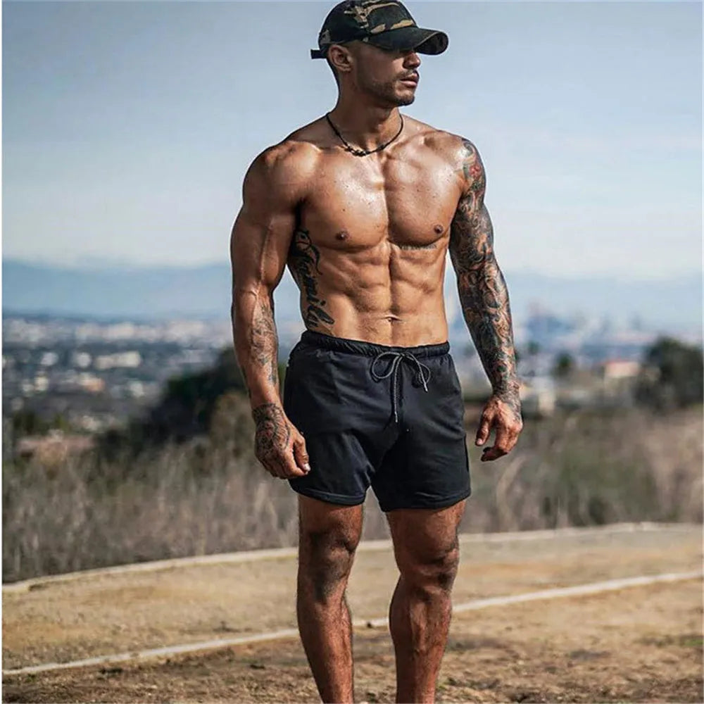 Men 2 in 1 Running Shorts