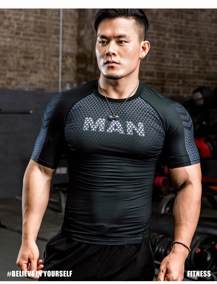 Mens Compression Gym Sweatshirts "MAN"