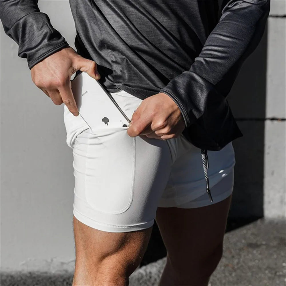 Men 2 in 1 Running Shorts