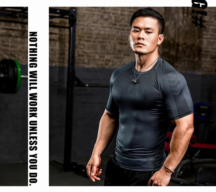 Mens Compression Gym Sweatshirts "MAN"