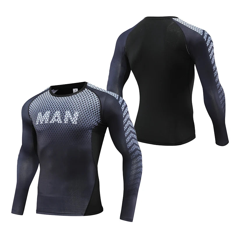 Mens Compression Gym Sweatshirts "MAN"