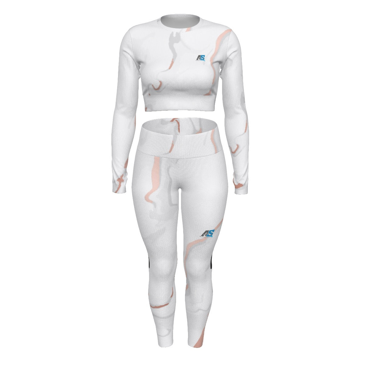 AS Official Women's Sport Set With Backless Top And Leggings- Marble