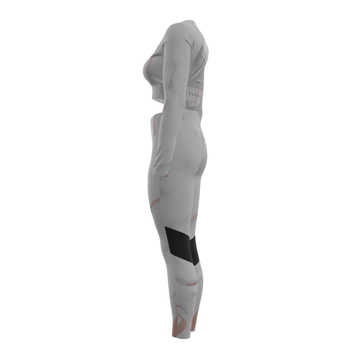 AS Official Women's Sport Set With Backless Top And Leggings- Marble