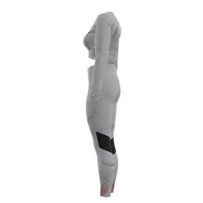 AS Official Women's Sport Set With Backless Top And Leggings- Marble