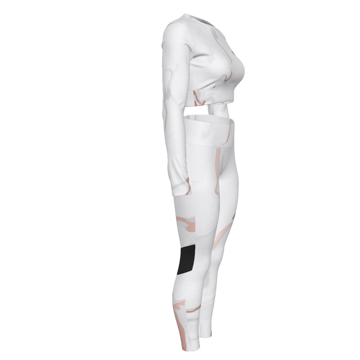 AS Official Women's Sport Set With Backless Top And Leggings- Marble