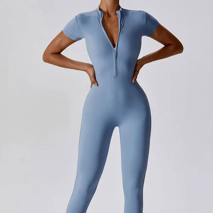 Yoga Set Women's Jumpsuits One-Piece Suit Zipper