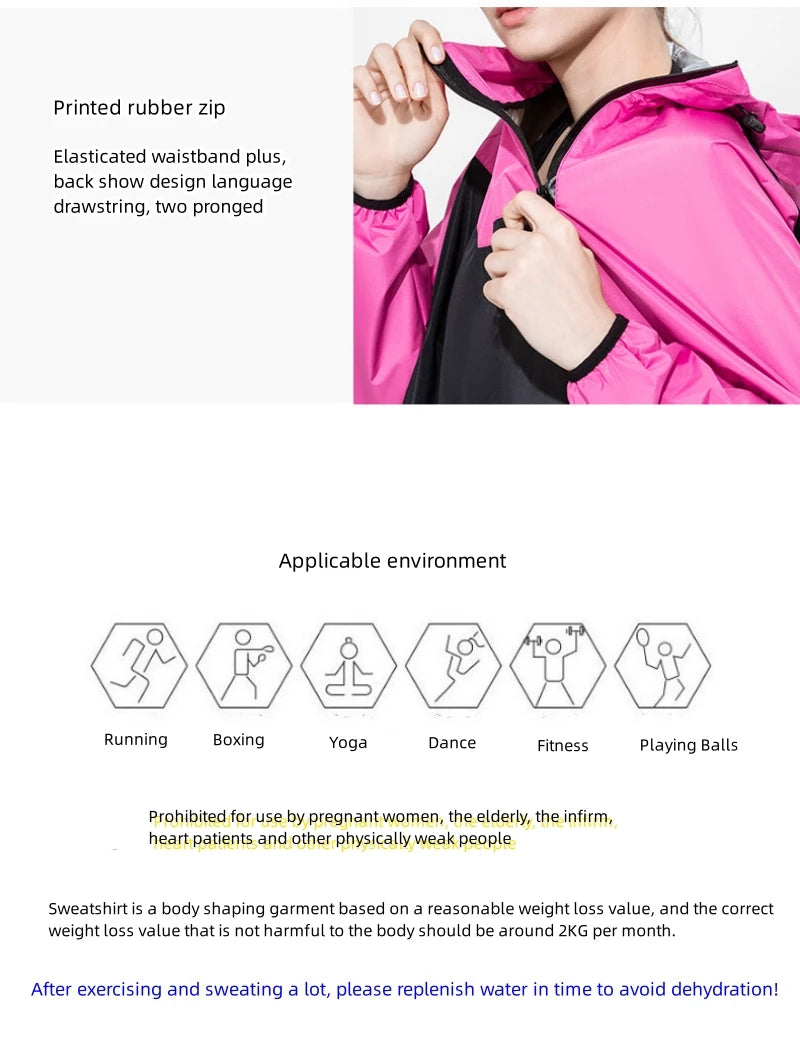 Women/ Men Activaty Outdoor Running Exercise Sauna Suit 2024