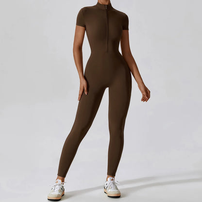 Yoga Set Women's Jumpsuits One-Piece Suit Zipper